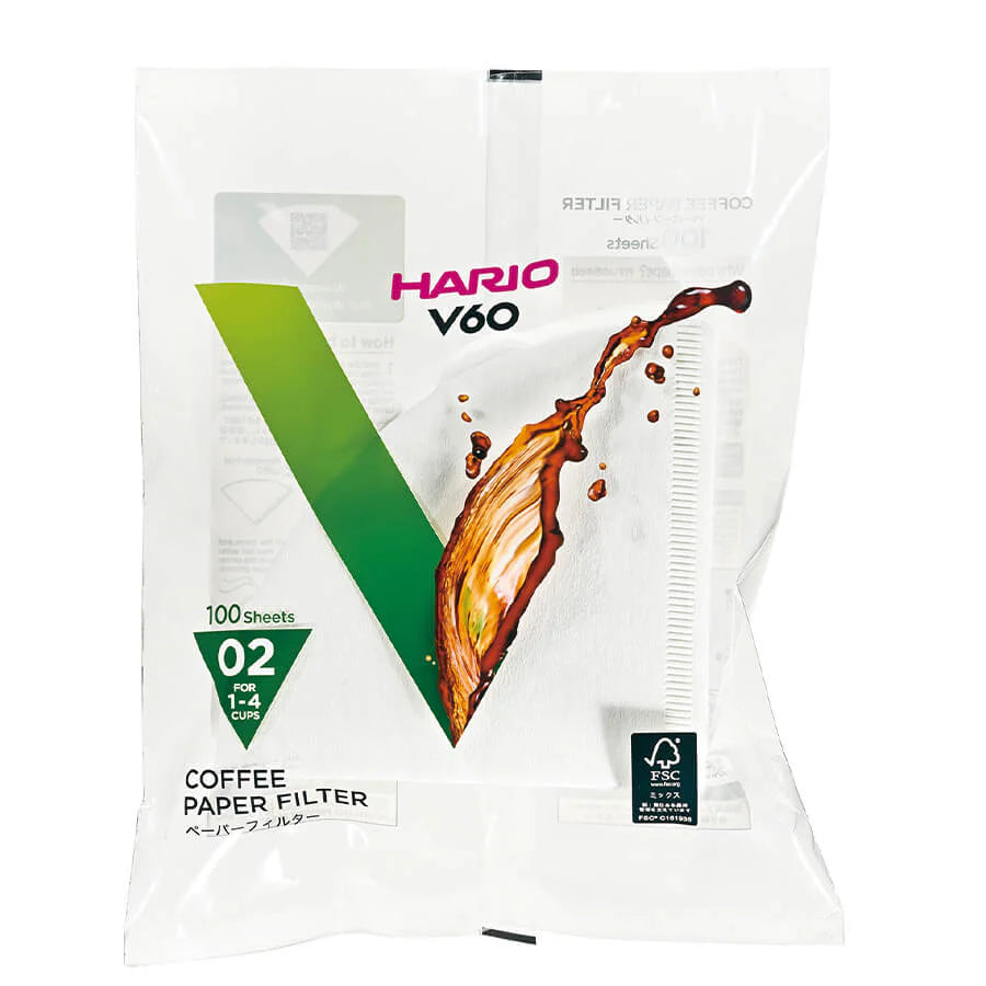 Hario V60 02 Paper Filter - White - 100 Sheets